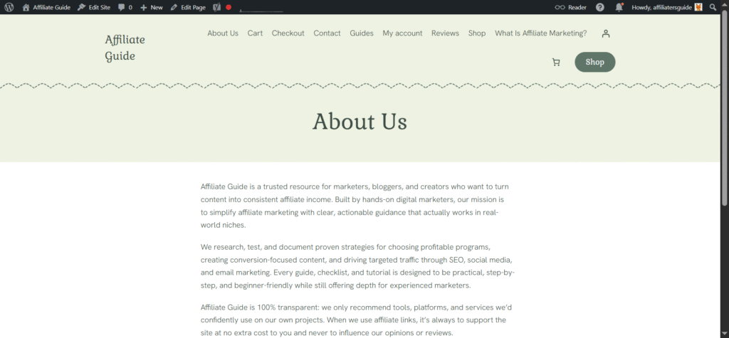 About us page